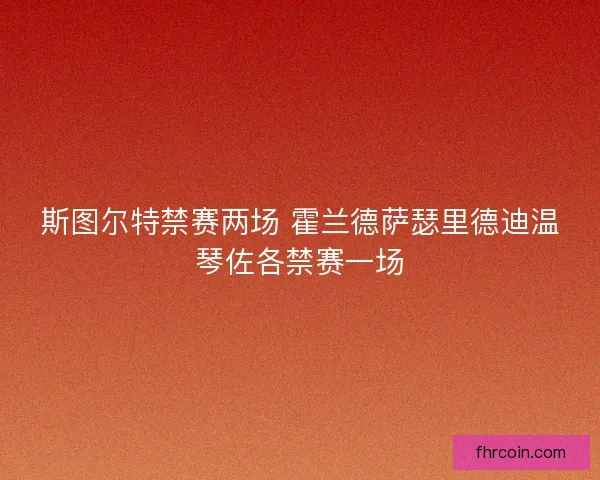 斯图尔特禁赛两场 霍兰德萨瑟里德迪温琴佐各禁赛一场